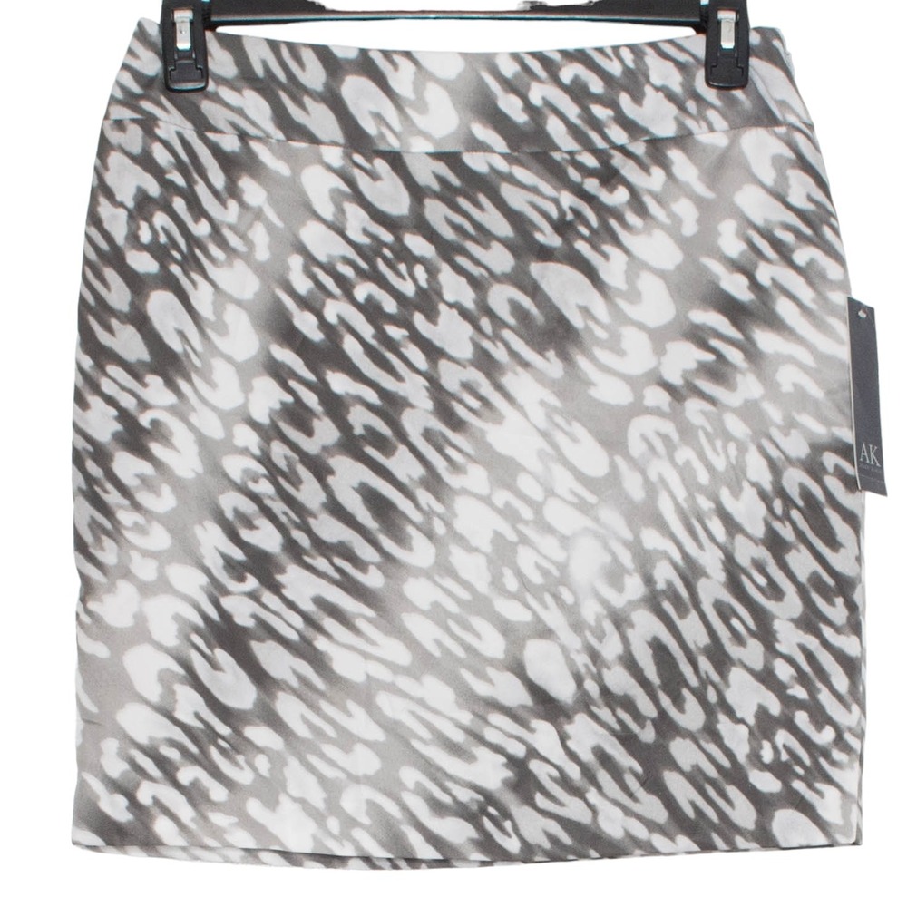 NWT‎ Anne Klein Skirt Leopard Pencil Straight Y2K Minimalist Corporate Gray 8